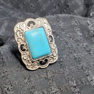 Danielle Sterling Silver & Genuine Turquoise Ring